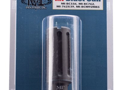 Midwest Industries MIBC556 Blast Can  Black Hardcoat Anodized 6061-T6 Aluminum with 1/2″-28 tpi Threads, 3.38″ OAL & 1.20″ Diameter for 5.56x45mm NATO AR-Platform