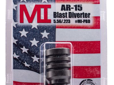 Midwest Industries MIPBD Blast Diverter  Black Phosphate Steel with 1/2″-28 tpi Threads, 1.75″ OAL & 1.09″ Diameter for 223 Rem, 5.56x45mm NATO AR-Platform