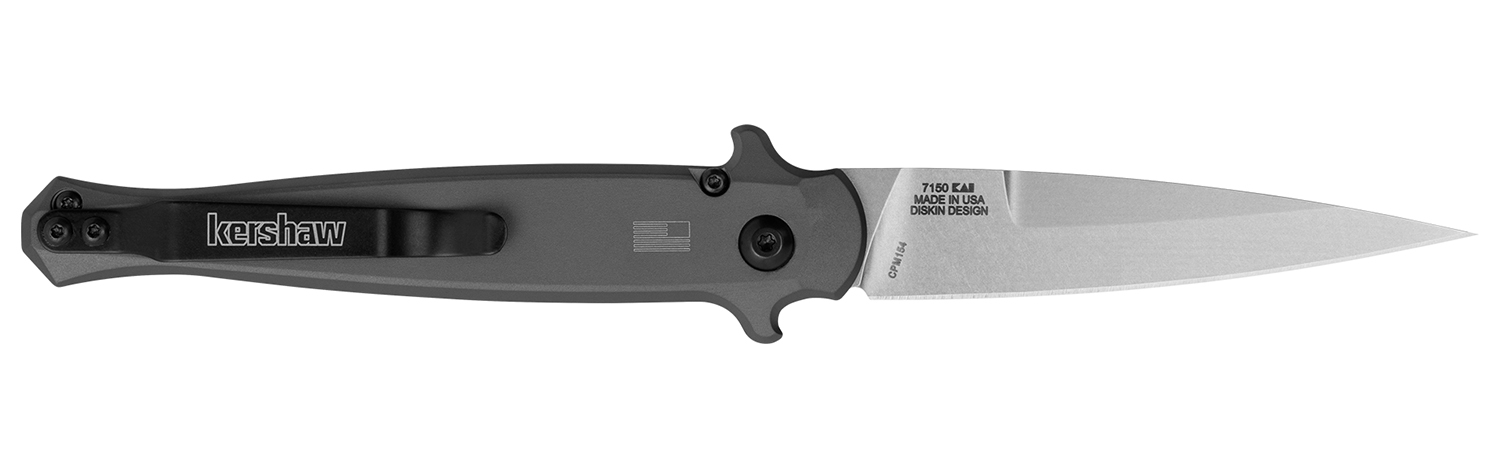 Kershaw 7150 Launch 8 3.50″ Folding Spear Point Plain Stonewashed CPM 154 SS Blade Gray w/Insert Aluminum/Carbon Fiber Handle Includes Pocket Clip