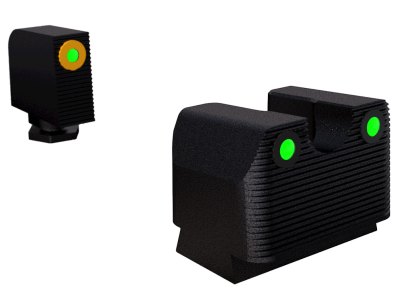 Rival Arms RA3A231G Night Sights for Glock MOS  Green Tritium Orange Outline Front Sight-Green Tritium Black Outline Rear Sight Glock 17/19