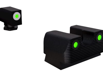 Rival Arms RA1B231G Night Sights for G17/G19  Green Tritium White Outline Front Sight-Green Tritium Black Outline Rear Sight