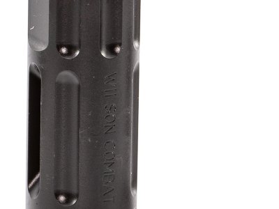 Wilson Combat TRQCOMP1/2X28 Q-Comp Muzzle Brake Black Melonite QPQ Steel with 1/2″-28 tpi Threads, 2.20″ OAL & .875″ Diameter for 5.56x45mm NATO AR-Platform