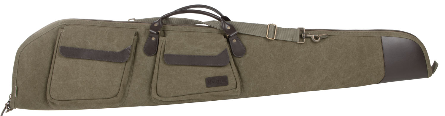 Heritage Cases 54148 North Platte Rifle Case 48″ Olive Cotton Canvas w/ Leather Trim & Brushed Tricot Lining