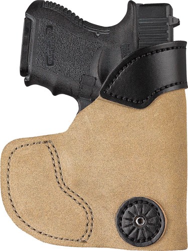 DESANTIS POCKET TUK HOLSTR RH – IWB/POCKET LTHER J FRAME SUEDE