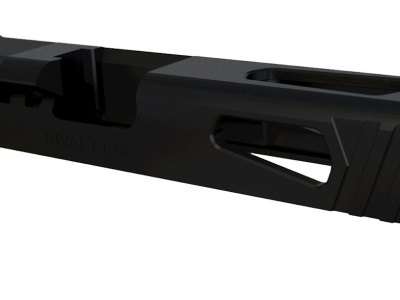 Rival Arms RA10G105A Precision Slide A1 QPQ Black 17-4 Stainless Steel with Front/Rear Serrations & Doctor Optic Cut for Glock 17 Gen3