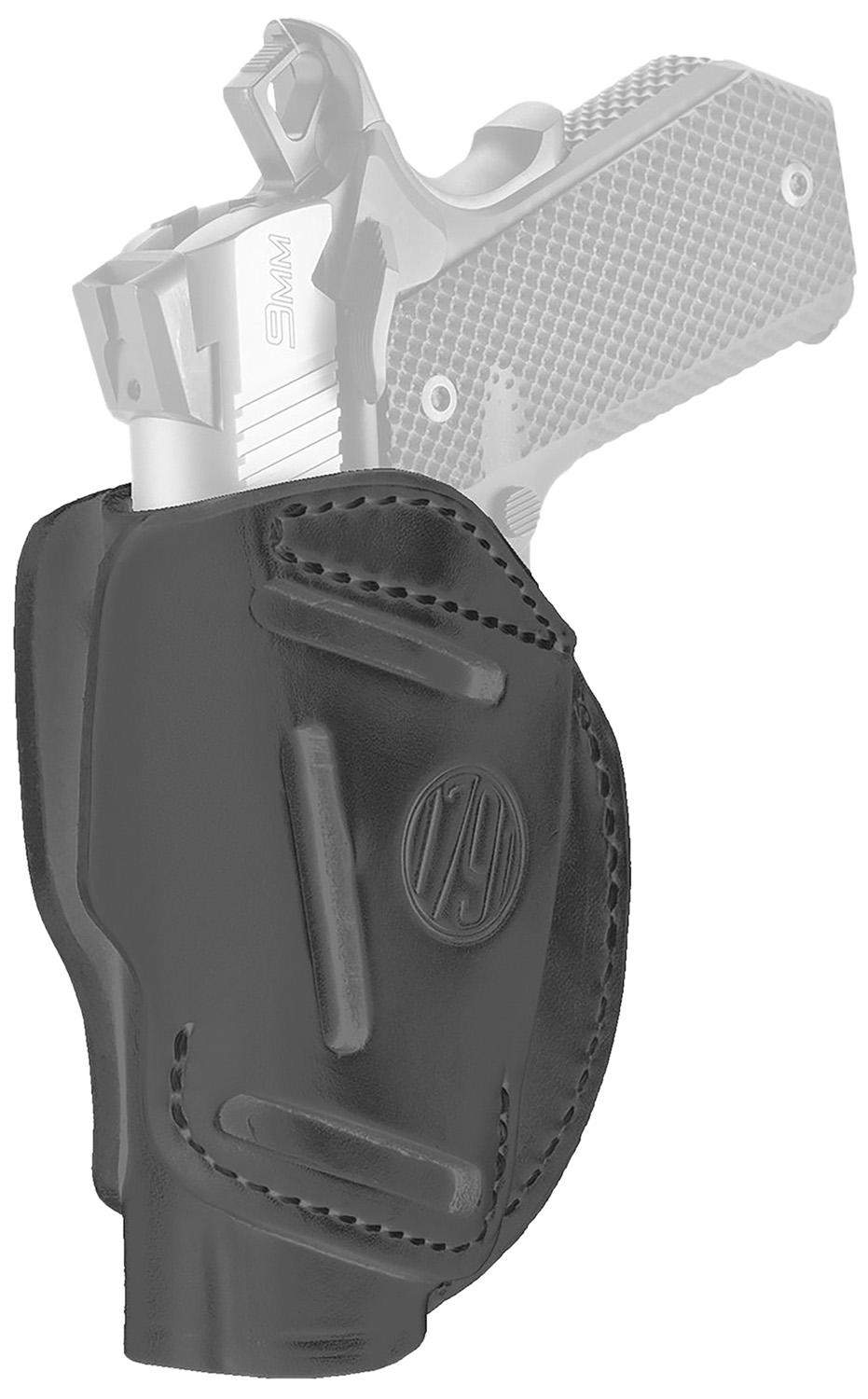 1791 Gunleather 3WH1SBLA 3-Way  IWB/OWB Size 01 Stealth Black Leather Belt Loop Fits 1911 3-4″ Ambidextrous
