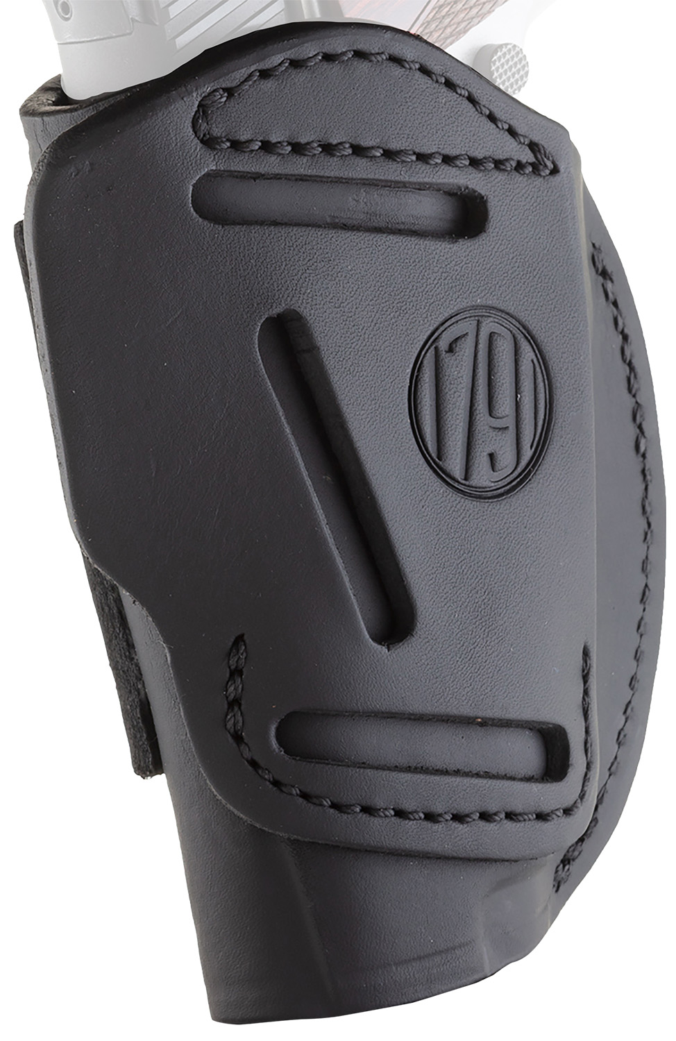 1791 Gunleather 4WH1SBLR 4-Way  IWB/OWB 01 Stealth Black Leather Belt Clip Fits 3-4″ Barrel 1911