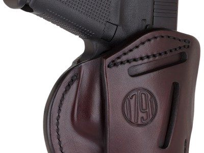 1791 Gunleather 4WH5SBRR 4-Way  IWB/OWB 05 Signature Brown Leather Belt Clip Fits S&W M&P/Springfield XD/Glock 17/HK VP9