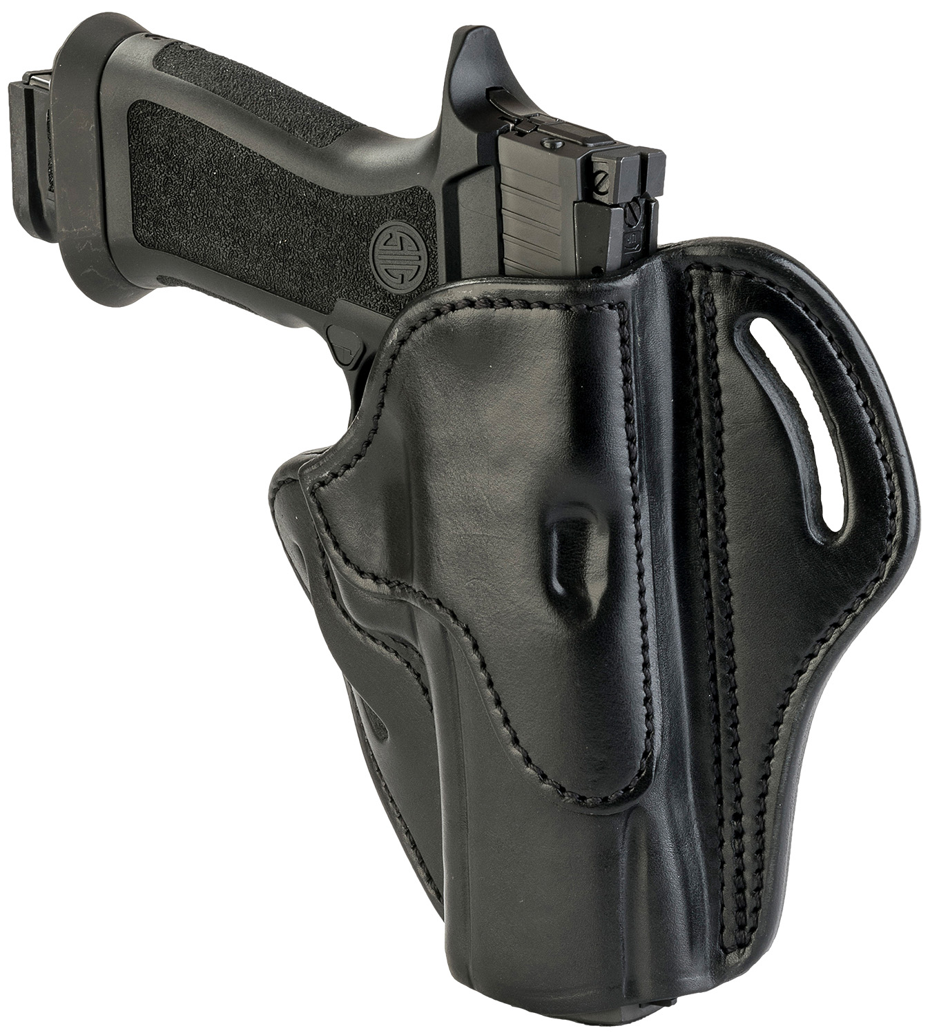 1791 Gunleather BH24SBLR BH2.4  OWB 2.4 Stealth Black Leather Belt Slide Fits Walther PPQ/Sig P320/Springfield XD-M
