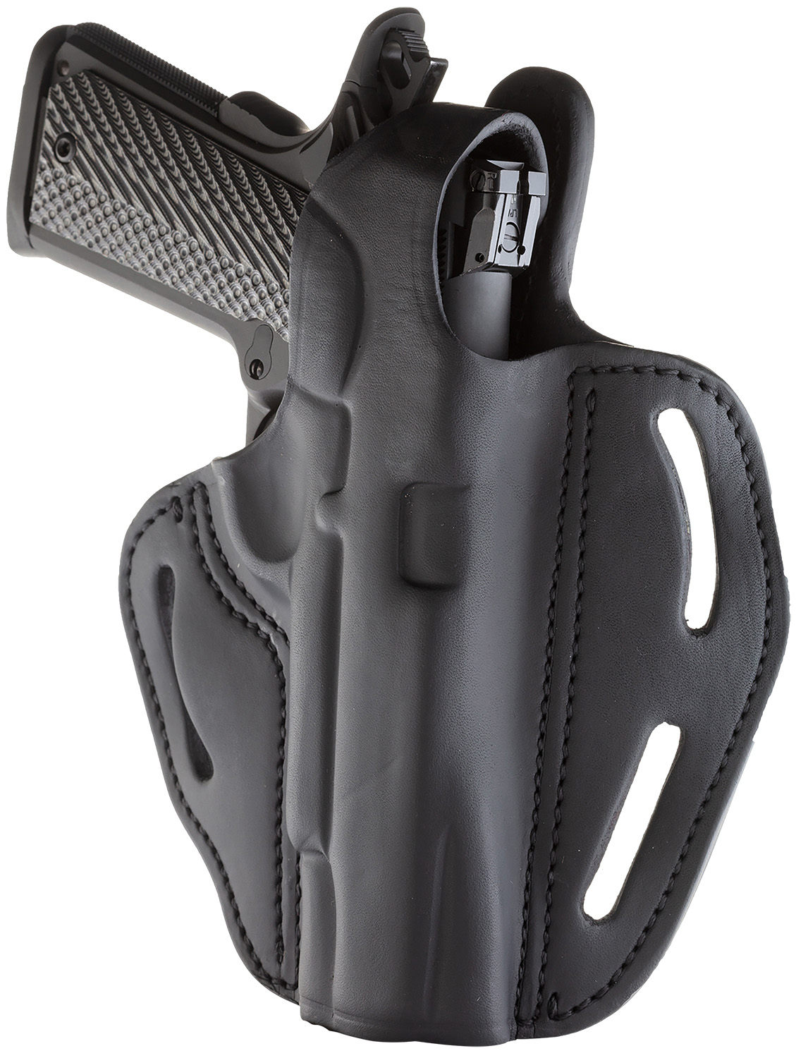 1791 Gunleather BHX1CLSBLR BHX  OWB Size 01 Stealth Black Leather Belt Slide Fits 4″-5″ 1911 Right Hand