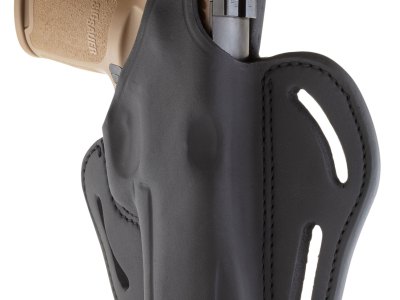 1791 Gunleather BHX5SBLR BHX  OWB 05 Stealth Black Leather Belt Slide Fits Sig P320/Ruger Security-9