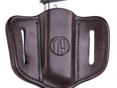 1791 Gunleather MAG11SBRA MAG1.1 Single Mag Holster Signature Brown Leather Belt Slide Compatible w/ Single Stack Ambidextrous
