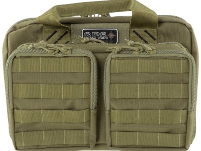 GPS Bags T1312PCT Tactical Quad +2 Tan 1000D Polyester with YKK Lockable Zippers, 8 Mag Pockets, 2  Ammo Front Pockets, Visual ID Storage System & Holds Up To 6 Handguns