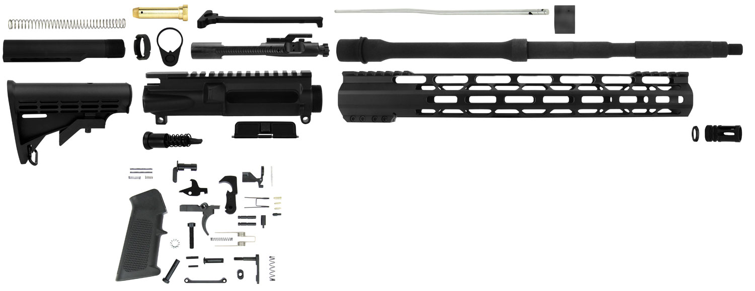 TacFire SSRK556LPK Lower Parts Kit Unassembled Rifle Kit 223 Rem/5.56x45mm NATO AR Platform  Aluminum 1/2″-28 tpi