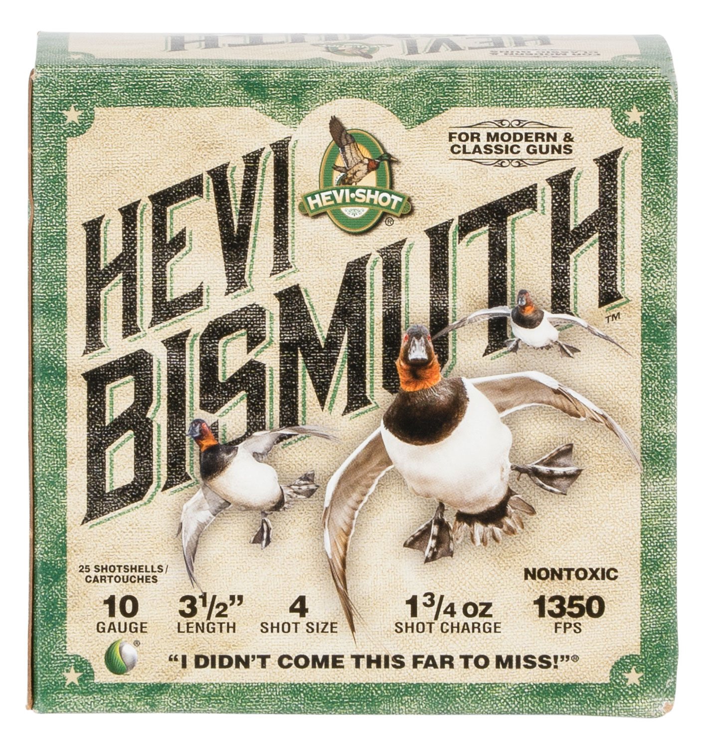 HEVI-Shot HS15504 HEVI-Bismuth  10Gauge 3.50″ 1 3/4oz Bismuth 4Shot 25 Per Box/10 Case