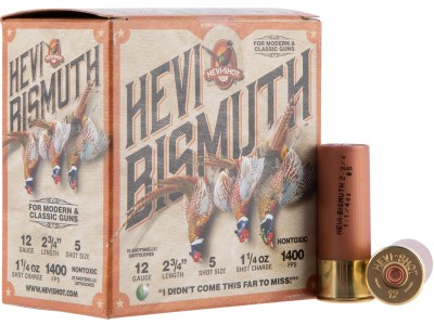 HEVI-Shot HS14715 HEVI-Bismuth Upland 12Gauge 2.75″ 1 1/4oz Bismuth 5Shot 25 Per Box/10 Case