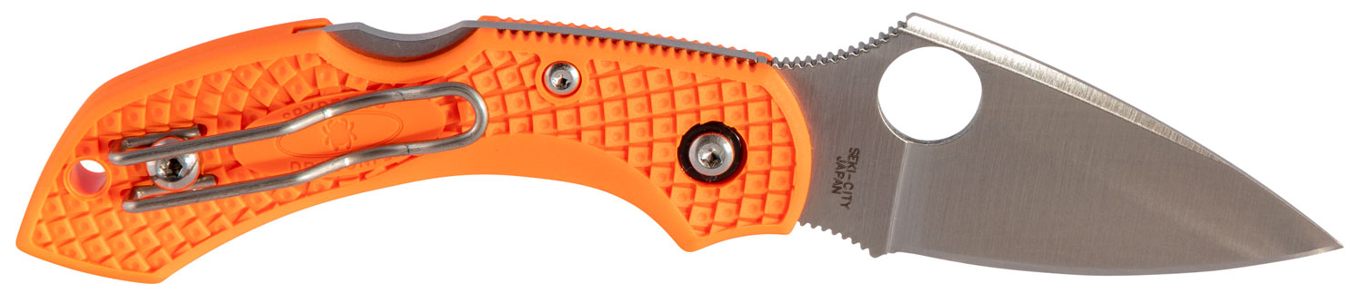 Spyderco C28POR2 Dragonfly 2  2.30″ Folding Drop Point Plain VG-10 SS Blade Orange FRN Handle Includes Pocket Clip
