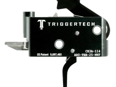 TriggerTech AROTBB25NNF Adaptable Primary Two-Stage Flat Trigger with 2.50-5 lbs Draw Weight for AR-15 Right
