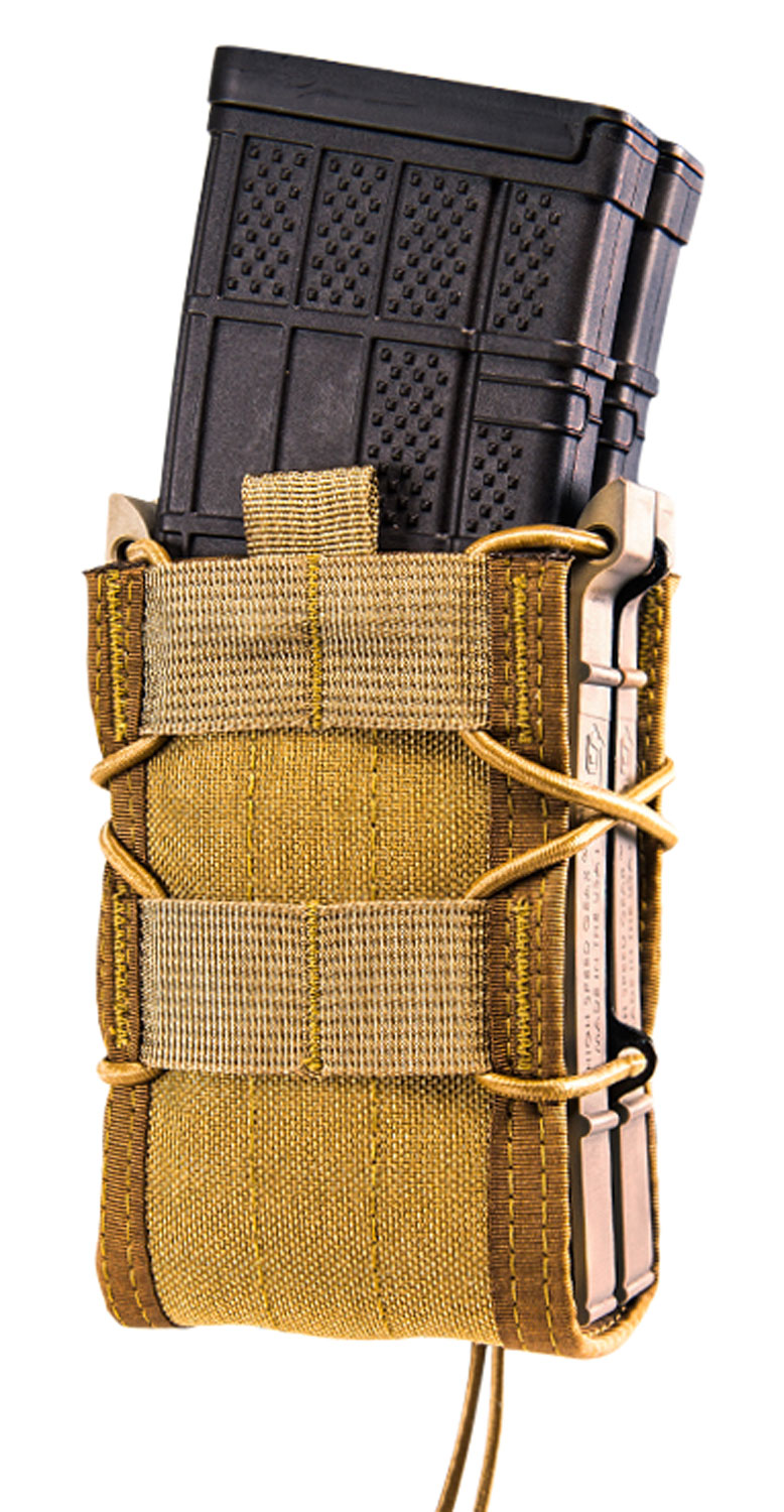 High Speed Gear 112R00CB TACO X2R Mag Pouch Double Coyote Brown Nylon MOLLE Compatible w/ Rifle