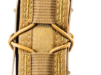 High Speed Gear 11EX00CB TACO Extended Mag Pouch Single Coyote Brown Nylon MOLLE Belts 2″ Wide Compatible w/ Pistol
