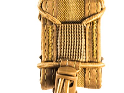 High Speed Gear 11PT00CB TACO Mag Pouch Single Coyote Brown Nylon MOLLE Belts 2″ Wide Compatible w/ Pistol