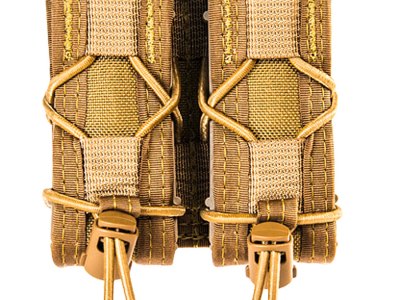 High Speed Gear 11PT02CB TACO Mag Pouch Double Coyote Brown Nylon MOLLE Belts 2″ Wide Compatible w/ Pistol