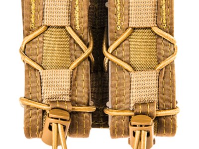High Speed Gear 13PT12CB TACO Mag Pouch Double Coyote Brown Nylon Belt Compatible w/ Pistol