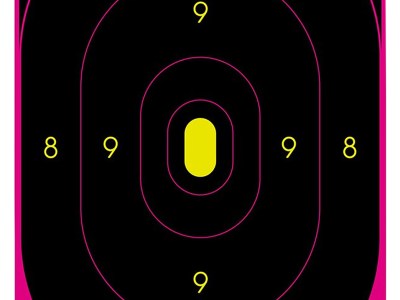 Birchwood Casey 34633 Shoot-N-C Reactive Target Self-Adhesive Paper Black/Pink 12″x18″ Oval Silhouette 100 Pack