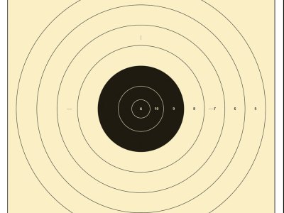 Action Target SR1100 Sighting Military Bullseye Tagboard Hanging 100 yds 21″ x 21″ Black/White 100 Per Box