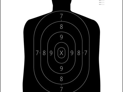 Action Target S29100 Qualification  Silhouette Heavy Paper Hanging 11.50″ x 22″ Black/White 100 Per Box