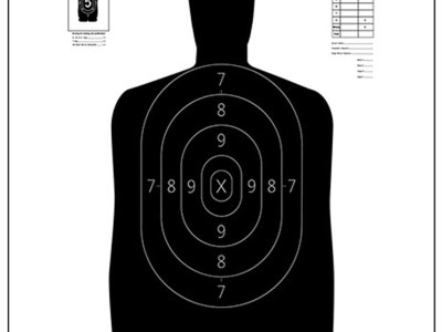 Action Target B34100 Qualification  Silhouette Paper Hanging 25 yds 17.50″ x 23″ Black/White 100 Per Box