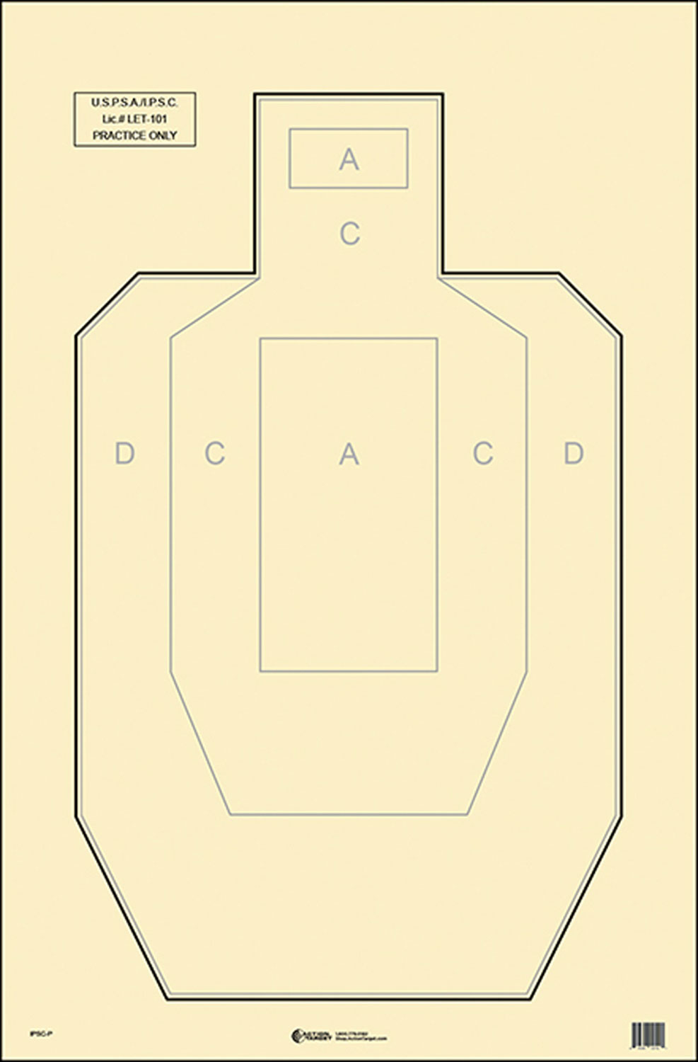 Action Target IPSCP100 Military IPSC/USPSA IPSC Paper Hanging 23″ x 35″ Black/White 100 Per Box