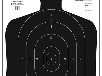 Action Target B27EBLACK100 Qualification Economy Silhouette Paper Hanging 23″ x 35″ Black/White 100 Per Box