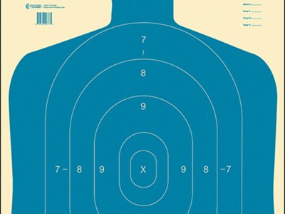 Action Target B27EBLUE100 Qualification Economy Silhouette Paper Hanging 23″ x 35″ Blue/White 100 Per Box
