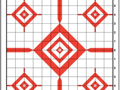 Action Target SI13100 Sighting Advanced Rifle Diamond Paper 100 yds Rifle 14″ x 15″ Red/White 100 Per Box