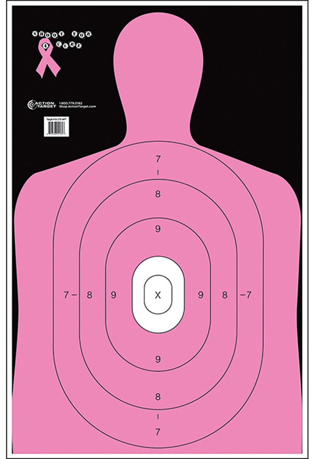 Action Target B27ENPT100 Qualification Shoot for the Cure Silhouette Paper 23″ x 35″ Pink 100 Per Box
