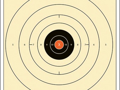 Action Target B8POC100 Competition NRA Time & Rapid Fire Bullseye Paper 25 yds 21″ x 24″ Black/White 100 Per Box