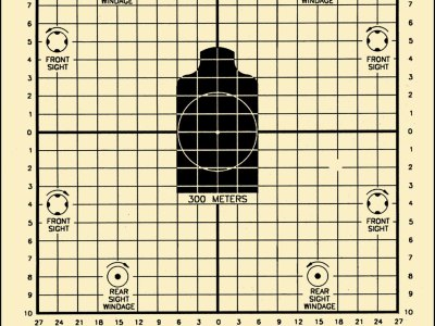 Action Target ALTC2100 Sighting Zeroing Center Mass Tagboard Hanging 25 Meters 8.75″ x 11.50″ Black/White 100 Per Box