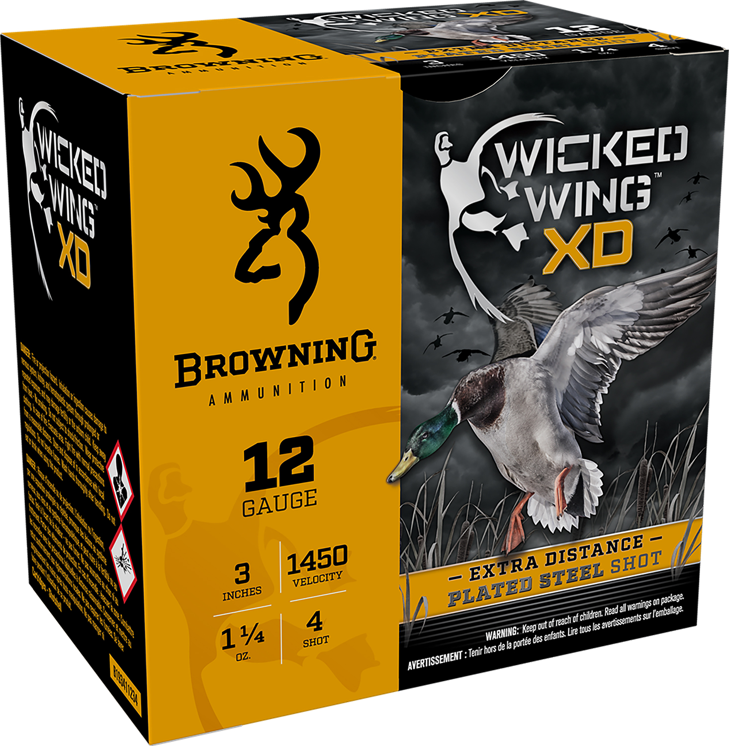 Browning Ammo B193411234 Wicked Wing XD  12Gauge 3″ 1 1/4oz 4Shot 25 Per Box/10 Case