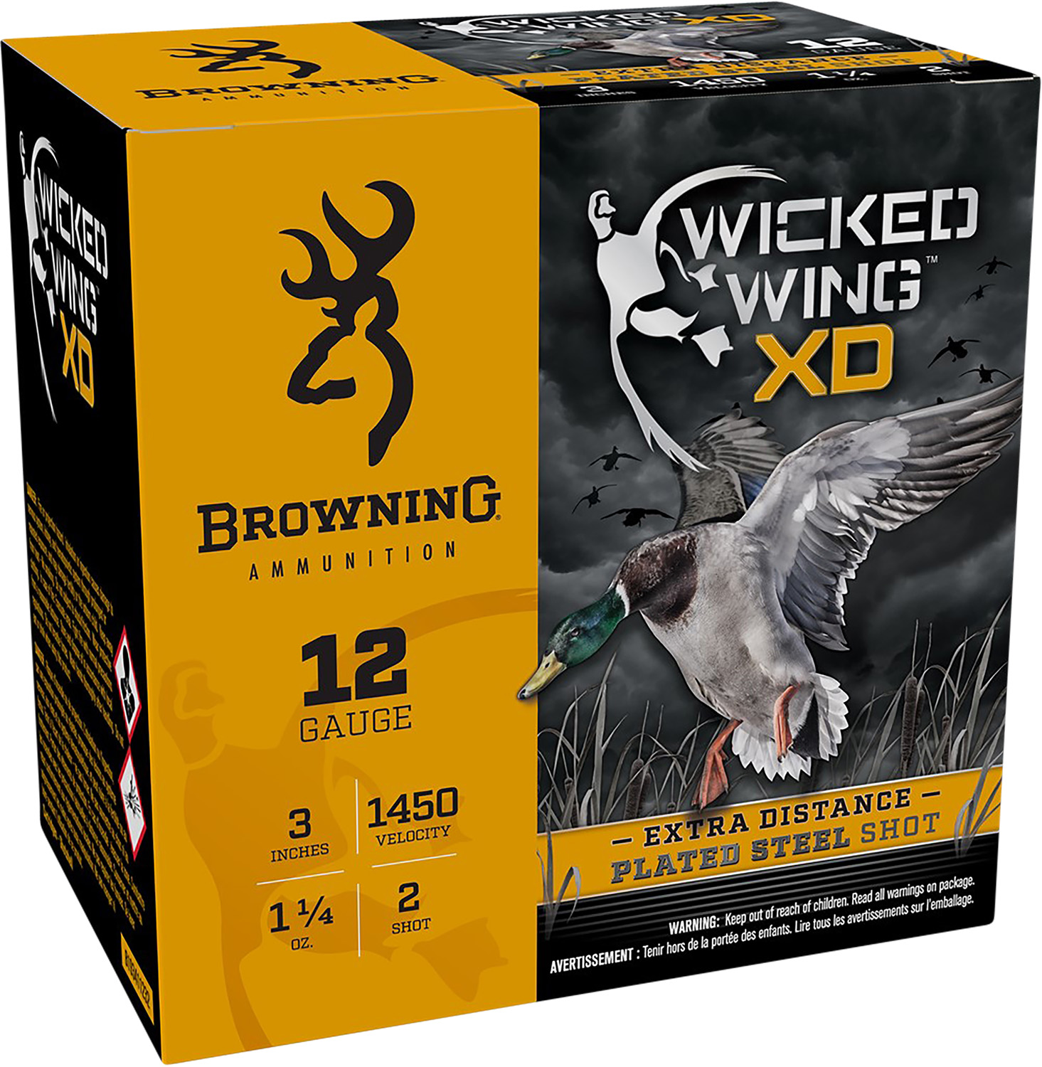 Browning Ammo B193411232 Wicked Wing XD  12Gauge 3″ 1 1/4oz 2Shot 25 Per Box/10 Case