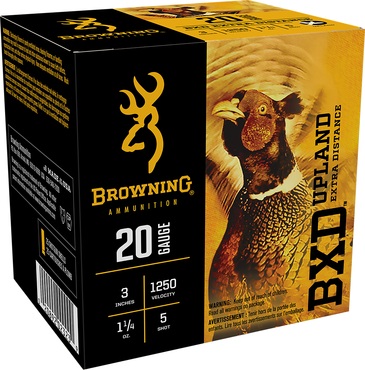 Browning Ammo B193512035 BXD Upland 20Gauge 3″ 1 1/4oz 5Shot 25 Per Box/10 Case