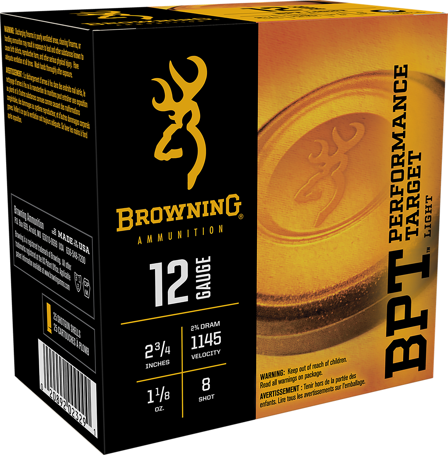Browning Ammo B193611228 BPT Performance Target Light 12Gauge 2.75″ 1 1/8oz 8Shot 25 Per Box/10 Case