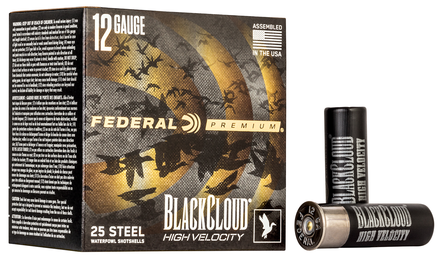 Federal PWBXH143BB Black Cloud FS High Velocity 12Gauge 3″ 1 1/8oz BBShot 25 Per Box/10 Case