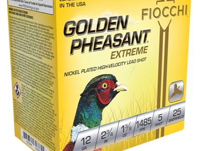 Fiocchi 12GPX5 Golden Pheasant Extrema 12Gauge 2.75″ 1 3/8oz 5Shot 25 Per Box/10 Case
