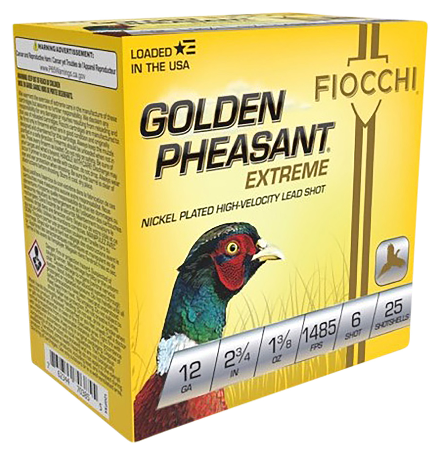 Fiocchi 12GPX6 Golden Pheasant Extrema 12Gauge 2.75″ 1 3/8oz 6Shot 25 Per Box/10 Case