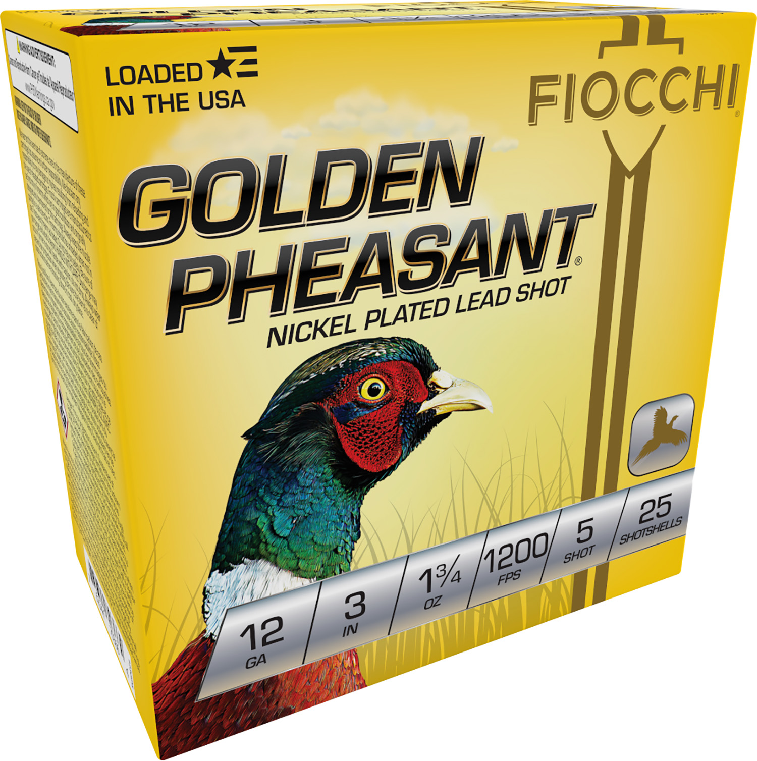 Fiocchi 123GP5 Golden Pheasant Extrema 12Gauge 3″ 1 3/4oz 5Shot 25 Per Box/10 Case