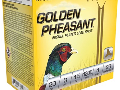 Fiocchi 203GP4 Golden Pheasant Extrema 20Gauge 3″ 1 1/4oz 4Shot 25 Per Box/10 Case