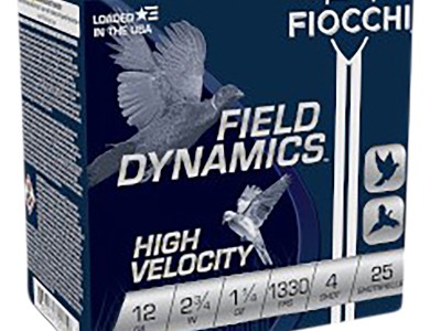 Fiocchi 12HV4 Field Dynamics High Velocity 12Gauge 2.75″ 1 1/4oz 4Shot 25 Per Box/10 Case