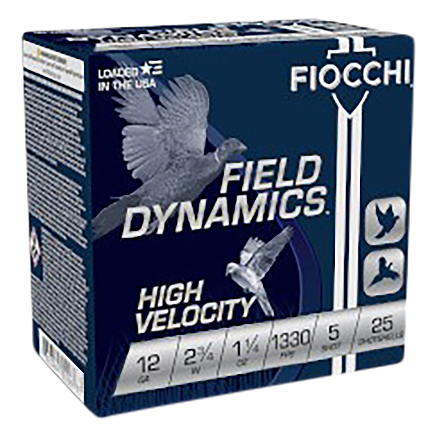 Fiocchi 12HV5 Field Dynamics High Velocity 12Gauge 2.75″ 1 1/4oz 5Shot 25 Per Box/10 Case