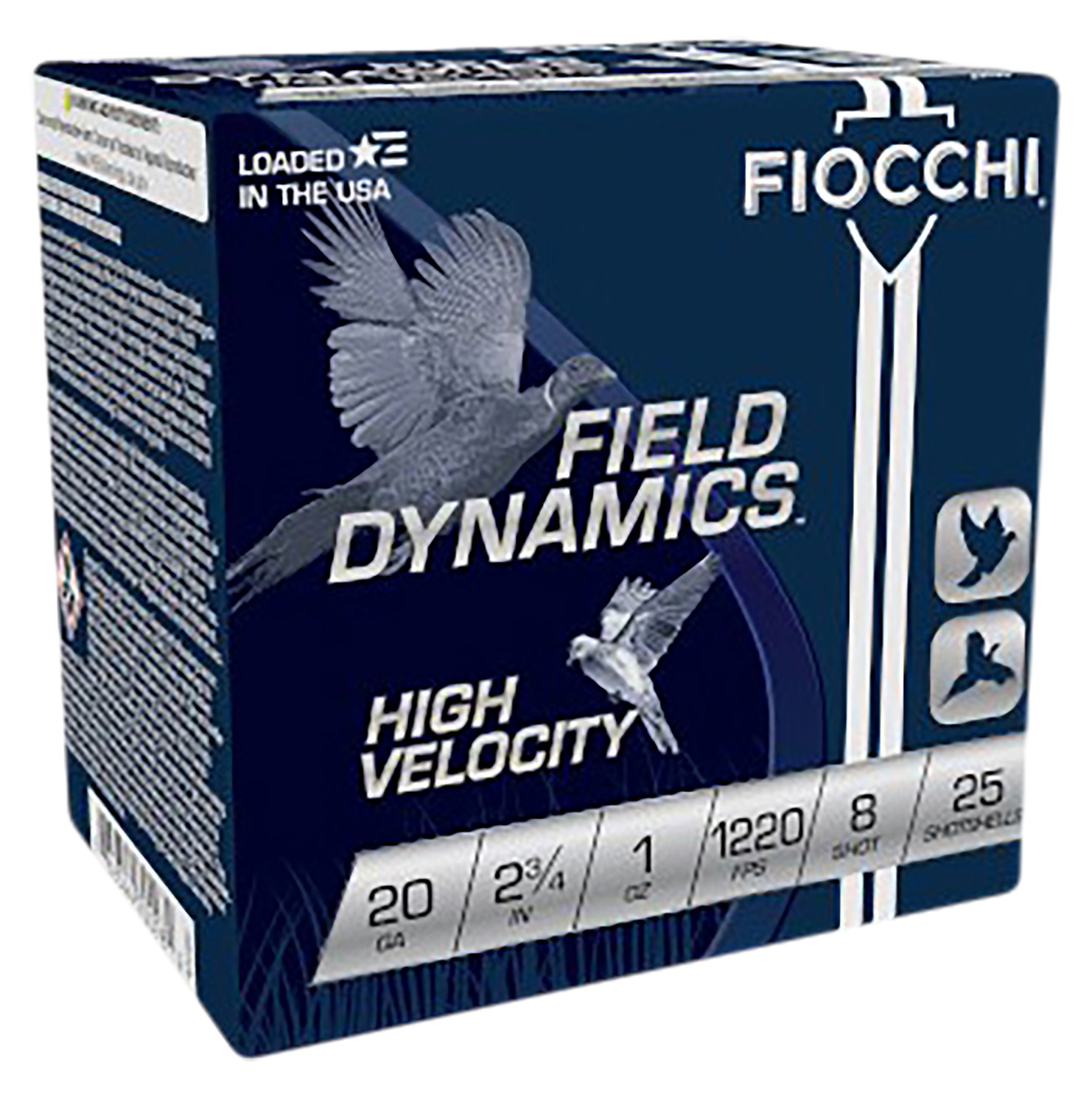 Fiocchi 20HV8 Field Dynamics High Velocity 20Gauge 2.75″ 1oz 8Shot 25 Per Box/10 Case
